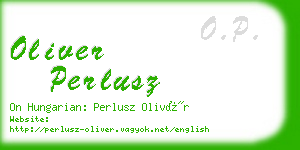 oliver perlusz business card